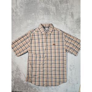 Carhartt Shirt Mens Small‎ Tan Plaid Button Up Pocket Casual Cotton Pocket